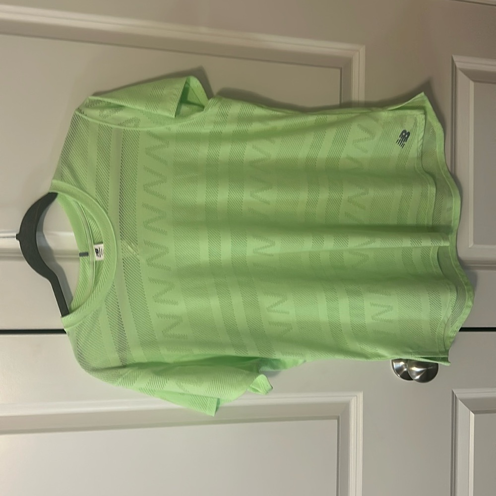New Balance; highlighter green top - XL